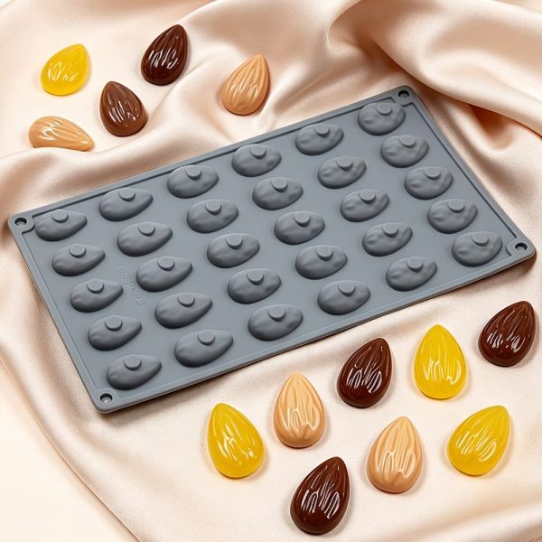 🌰🍫 قالب سيليكون صغير على شكل لوز مقشّر 🍫🌰